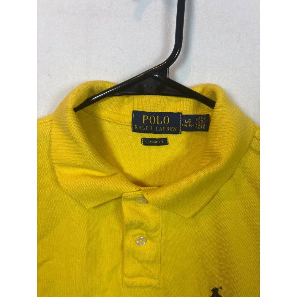 Polo Ralph Lauren Yellow Classic Fit Short Sleeve Polo Shirt  Cotton youth 14-16
